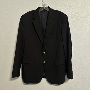 Brooks Brothers Loro Piana BrooksEase Blazer Men 41R Blue Sport Coat Gold Button